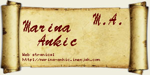 Marina Ankić vizit kartica